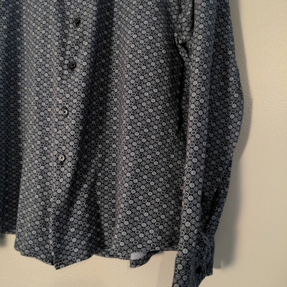 English Laundry Shirt Mens 2XL Blue geometric Soft Cotton Long Sleeve NWOT - Picture 2 of 10